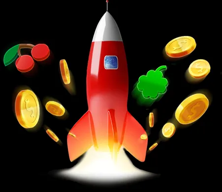 Rocket with exploding coins