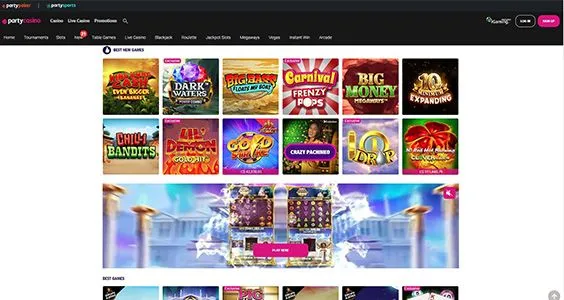 Party Casino games page